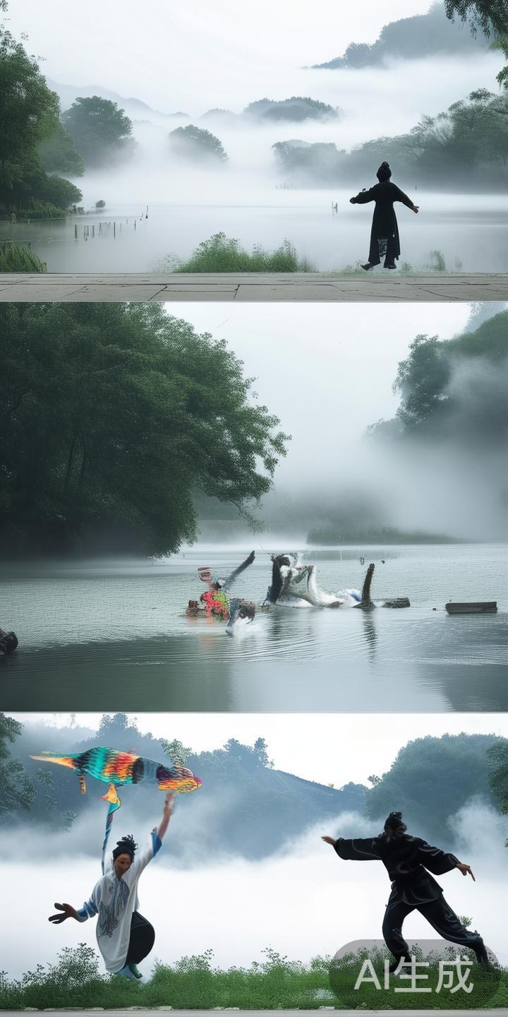 江南画卷中的体育之美与诗意景色的动人融合 江南画卷多以“淡雅”见长,景致若隐若现,充满诗意。